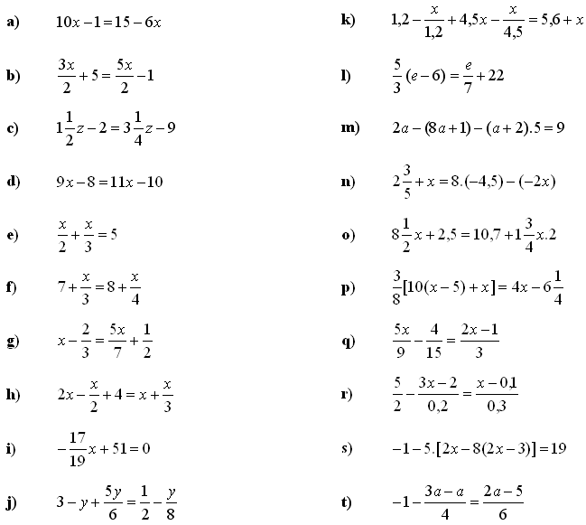 Lineární rovnice a nerovnice - Příklad 1 - Zadání